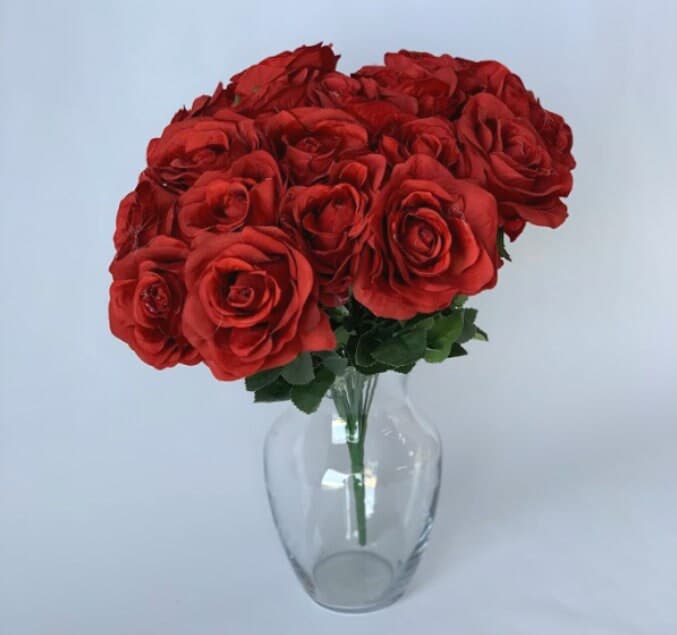 Red Rose Bushel/Pink/Wedding Centerpieces/Home Decor/Faux Flowers/Silk Flowers/Flower Bouquet