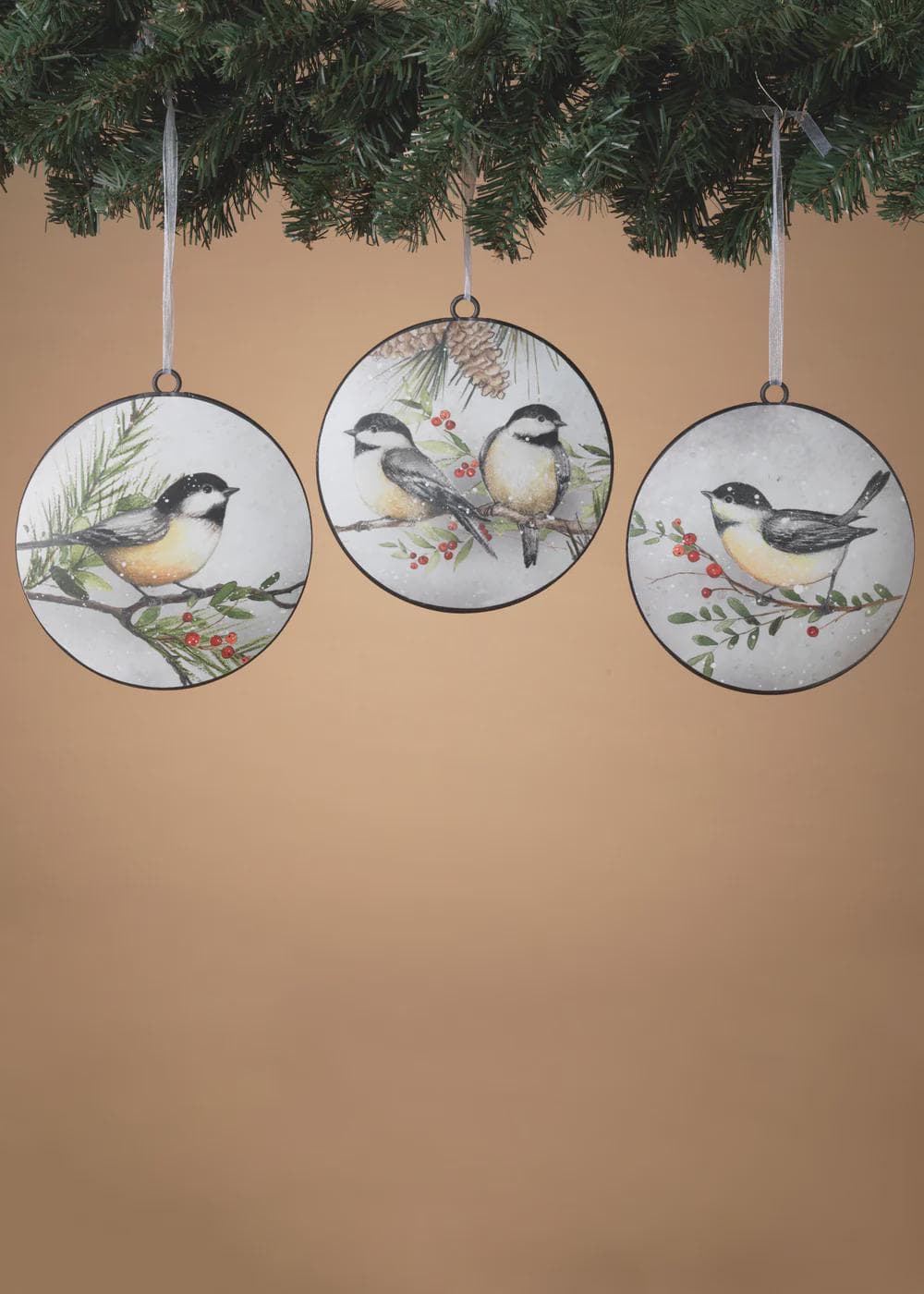6.1" Metal Chickadee Ornament/Christmas Tree Ornaments/Tree Topper/Ornaments/Tree Decorations/Xmas Decor/Xmas Tree Decor/Holiday Season