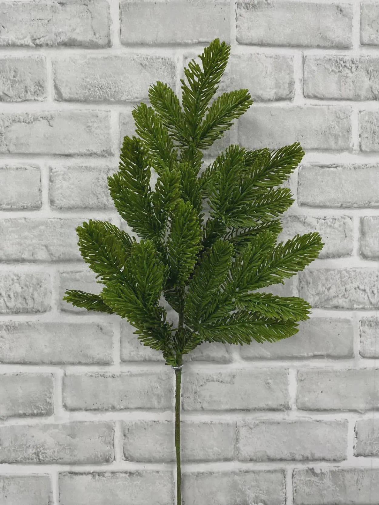 24" Noble Fir Stem - Fresh Touch Faux Winter Greenery Pick, Classic Christmas Tree Branch Vase Filler, Elegant Holiday Centerpiece Supply