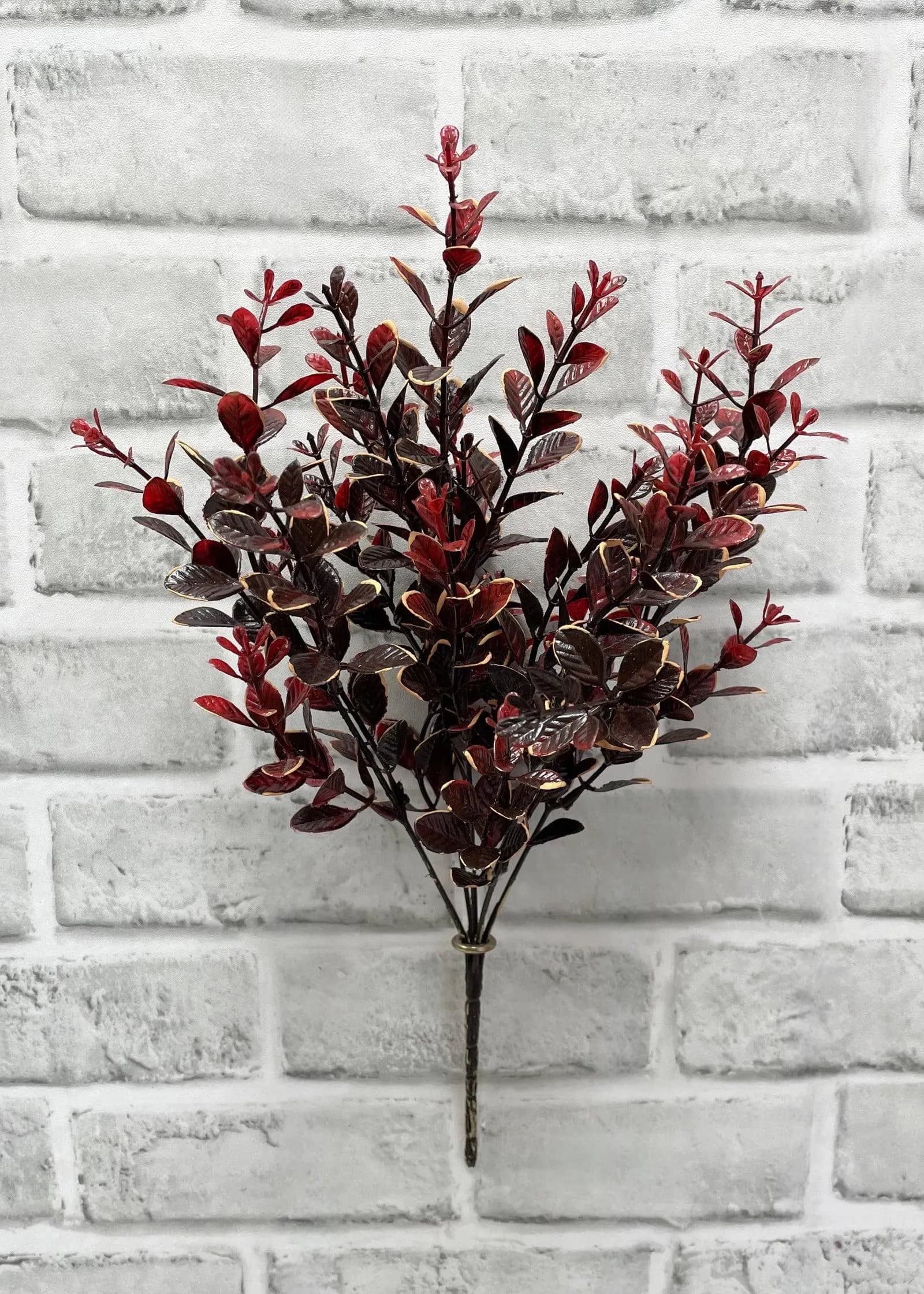 14" Burgundy Euonymus Bush/Floral Wedding/Greenery/Wedding Centerpieces/Home Decor/Faux Vines/Silk Vines/Garlands