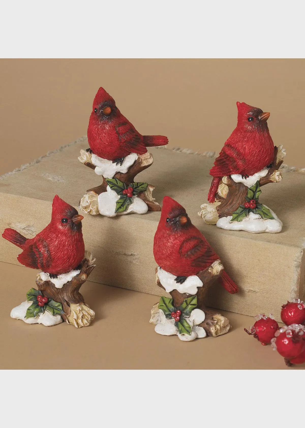3" Resin Cardinal On Snowy Branch/Christmas Tree Ornaments/Tree Topper/Ornaments/Tree Decorations/Xmas Decor/Xmas Tree Decor/Holiday Season