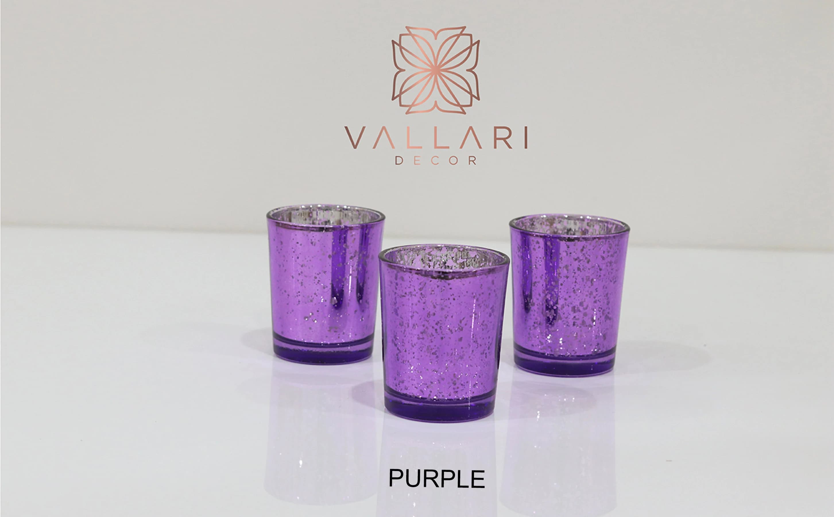 Set of 12 Mercury Glass Purple Speckled Glass Candle Holders Votive Holder Led Candleholder Tea Light Wedding 2.5 Winter Christmas