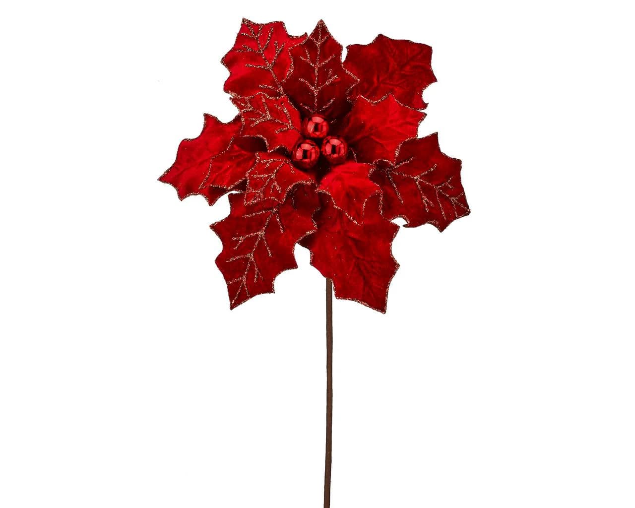 22" Royal Red Velvet Poinsettia/Holiday Decor/Christmas Decorations/Poinsettia Flowers/Christmas Season Decor