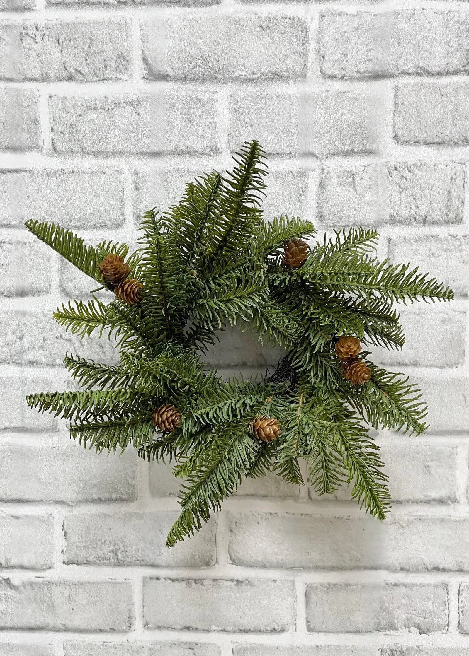 11" Fresh Touch Balsam Fir Wreath With Natrual Pine Cones/Garlands/Wedding Centerpieces/Home Decor/Faux Vines/Silk Vines/Garlands