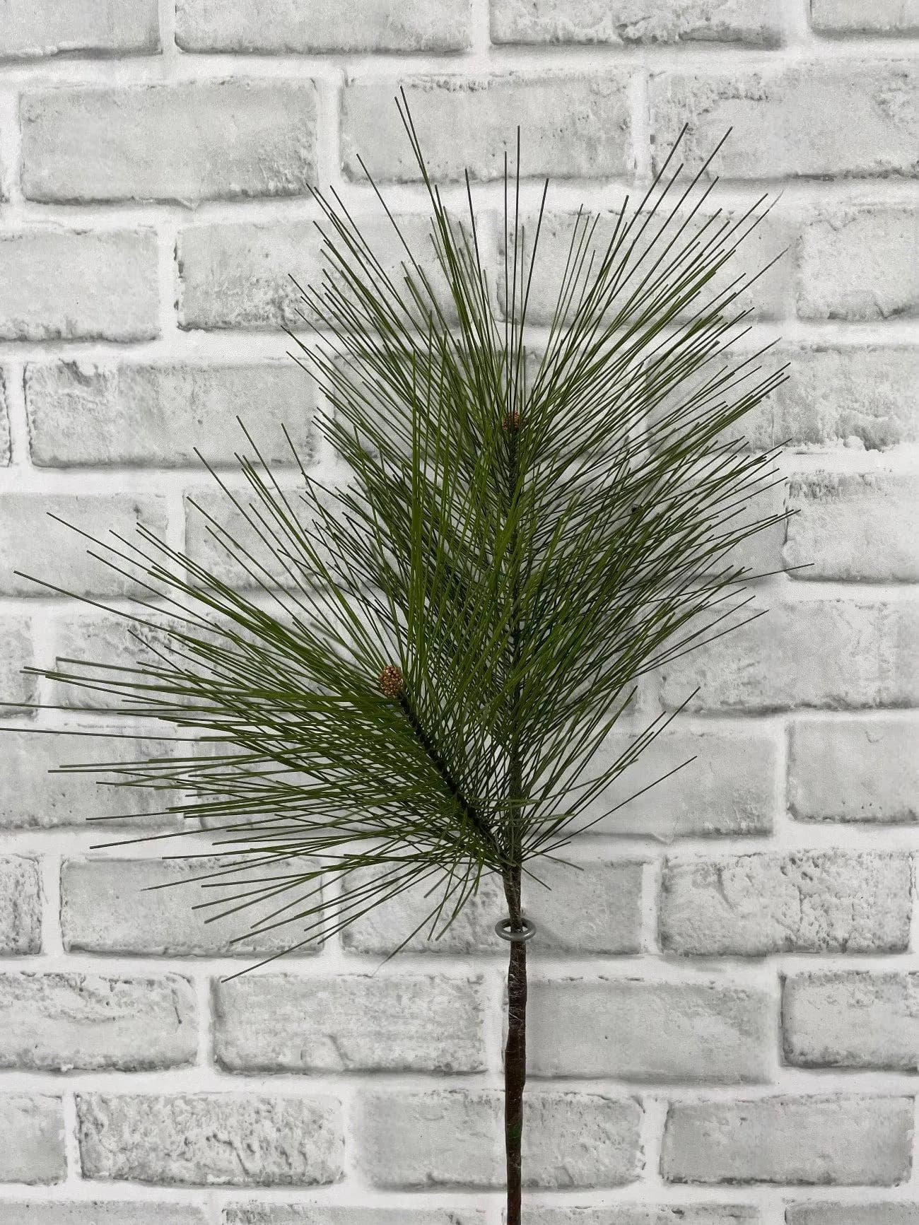 28" Real Touch Mugo Pine Spray, Faux Long Needle Winter Branch, Christmas Greenery Floral Stem, Luxury Large Holiday Vase Filler Design
