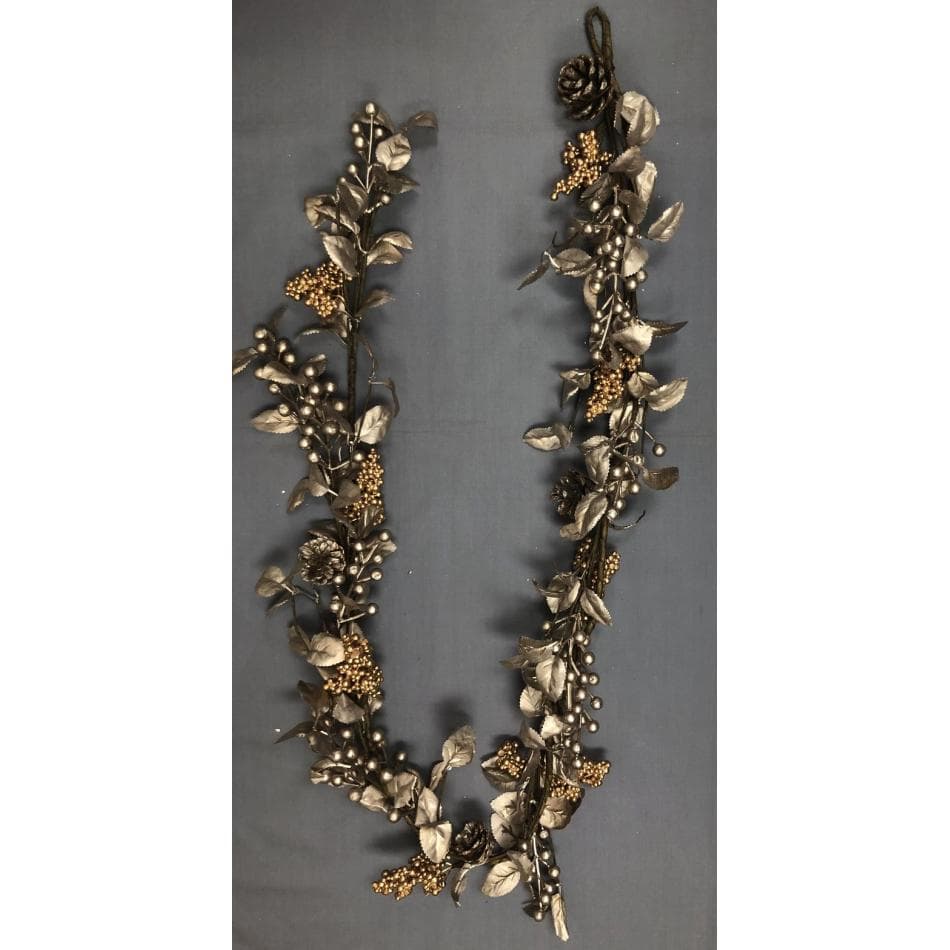 5FT Golden Berry & Leaves Garland/Garlands/Wedding Centerpieces/Home Decor/Faux Vines/Silk Vines/Garlands