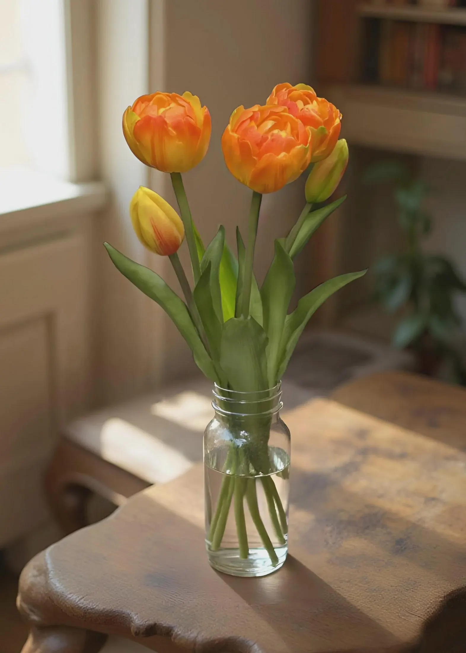 15" Fresh Touch Orange Avant Garde Peony Tulip Bundle/Faux Spray/Autumn Decor/Holiday Decor/Fall Decor/Thanksgiving Decor/Wedding Decor