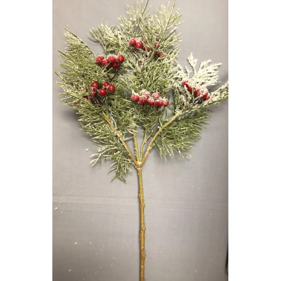 24" Snowy Red Berry Spray/Sprays/Wedding Decor/Holiday Decor/Fall Decor/Table Decor/Cedar Spray/Natural Spray/DIY Craft/Holiday DIY