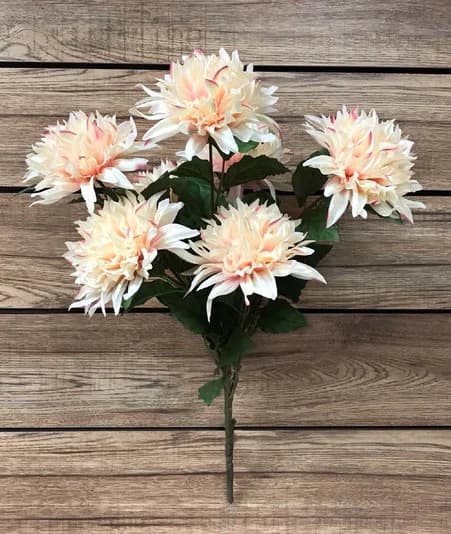 7PC 25" Cream Pink Dahlia Bush/Wedding Centerpieces/Home Decor/Faux Flowers/Silk Flowers/Flower Bouquet/Spring Wedding/Summer Wedding