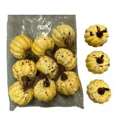 1.25" set of 12 Pc Mini Yellow Pumpkin, Small Faux Yellow Pumpkins, Mini Artificial Gourds for Thanksgiving Bowl Fillers, Wreaths/Fall Decor