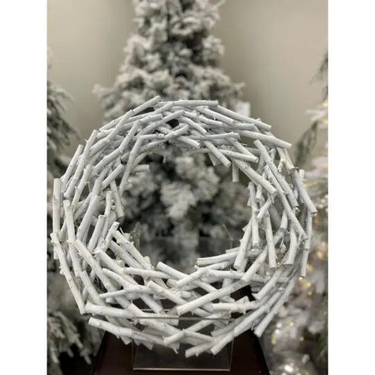 20" Wood Wreath/Green Artificial Wreath/Green Wreath/Natural Looking Wreath/Outdoor Wreath