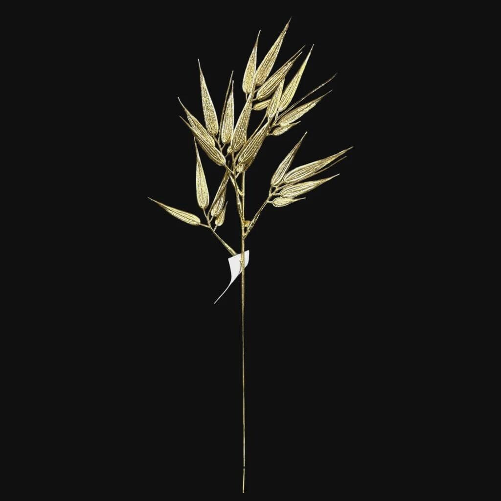 15" Gold Glitter Pick – Faux Gold Glittered Branch Spray, Sparkling Metallic Floral Pick for Christmas Trees, Holiday Wreaths & Centerpieces