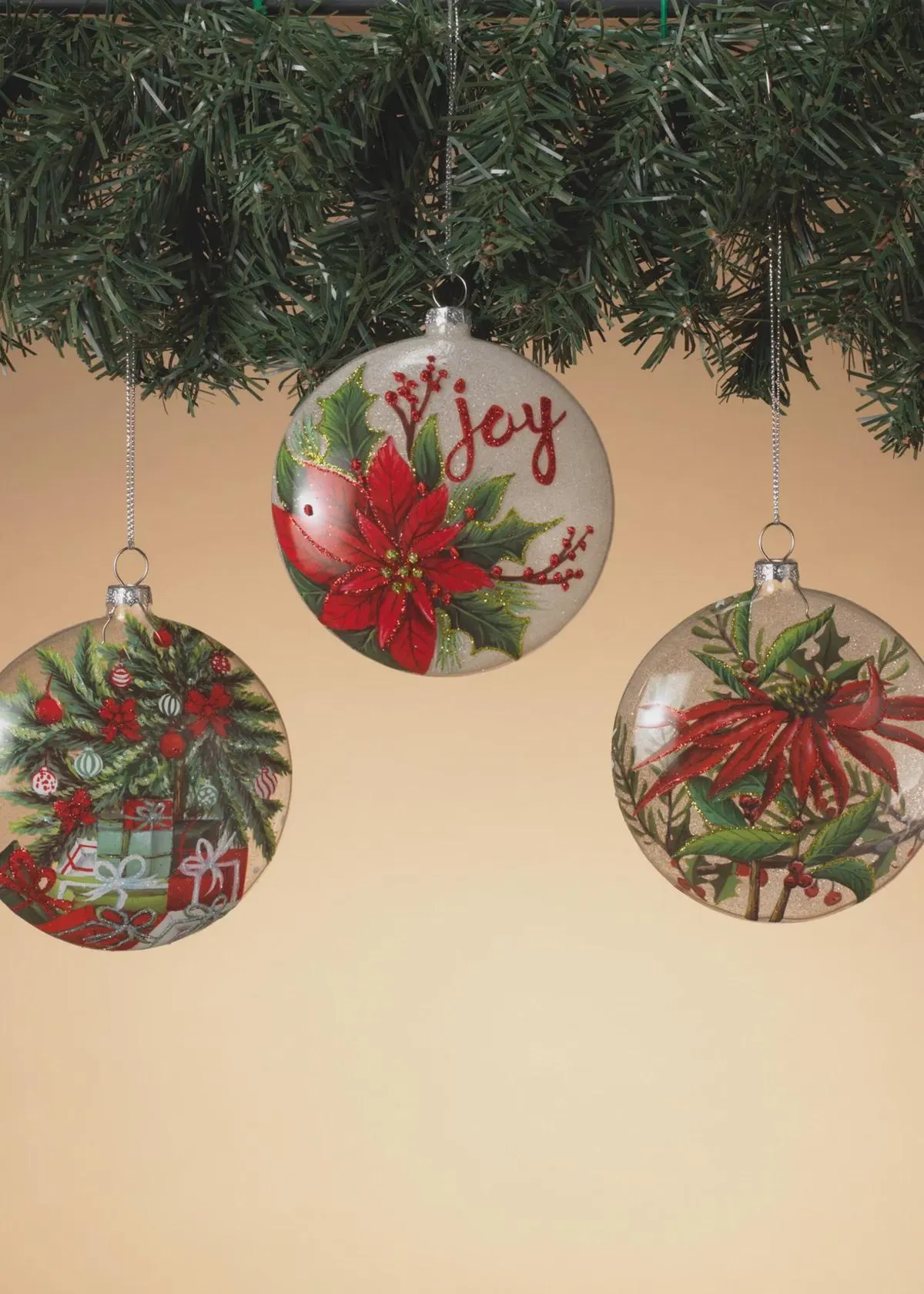 4" Poinsettia Glass Ornament/Christmas Tree Ornaments/Tree Topper/Ornaments/Tree Decorations/Xmas Decor/Xmas Tree Decor/Holiday Season