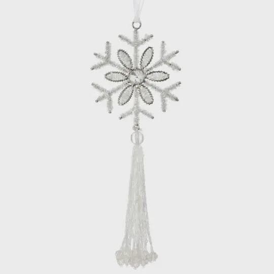 9" Beaded Snowflake Ornament/Christmas Tree Ornament/Tree Topper/Ornaments/Tree Decoration/Xmas Decor/Xmas Tree Decor/Holiday Season
