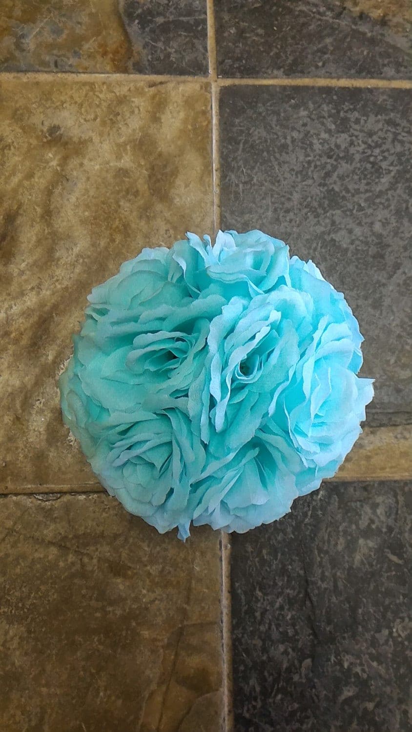 Light Sky Blue Rose Flower Ball Pomander Wedding decoration Ball Silk Rose Kissing Ball Faux Flowers/Aisle decor/ Centerpiece