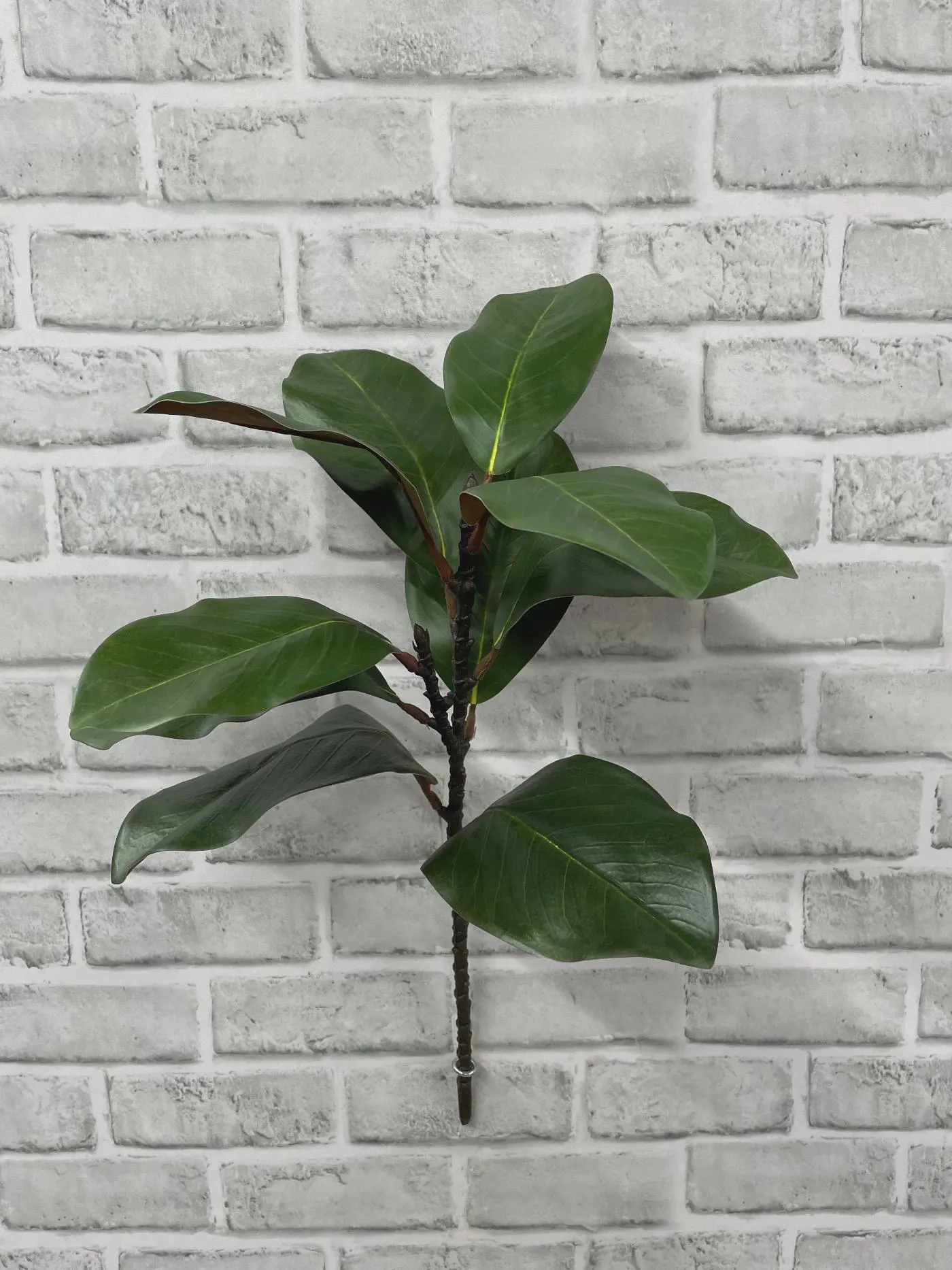 20" Faux Fall Green Magnolia Spray, Artificial Autumn Magnolia Leaves with Pod, Tall Fall Wedding Centerpiece Filler, Romance Bridal Foliage