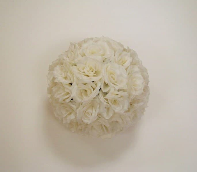 Ivory Rose Flower Ball Pomander Wedding decoration Ball Silk Rose Kissing Ball Faux Flowers/Mutiple sizes/Aisle decor/ Centerpiece