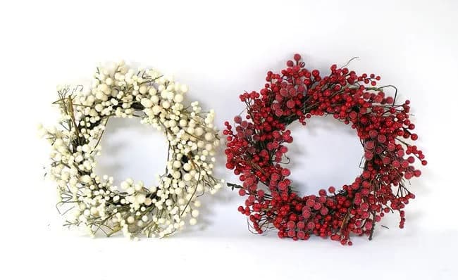 20" Waterproof White Berry Wreath/Fall Wreath/Natural Wreath/Outdoor Wreath/Green Outdoor Wreath/Green Leaf/Autumn Wreath/Artificial Fall