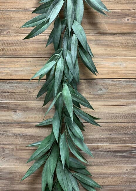 6FT Muddy White Willow Garland/Garland/Artificial Greenery/Holiday Decor/Christmas Decor/Seasonal/Long Garland/Dark Green