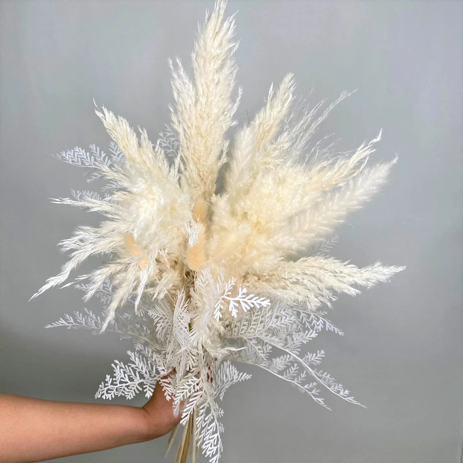 White and Ivory Dried Floral Bouquet/28"/Floral Bouquet/Dried Floral/Dried Pampas/Pampas Bouquet Decor /Boho Pampas/Boho Bouquet/Floral