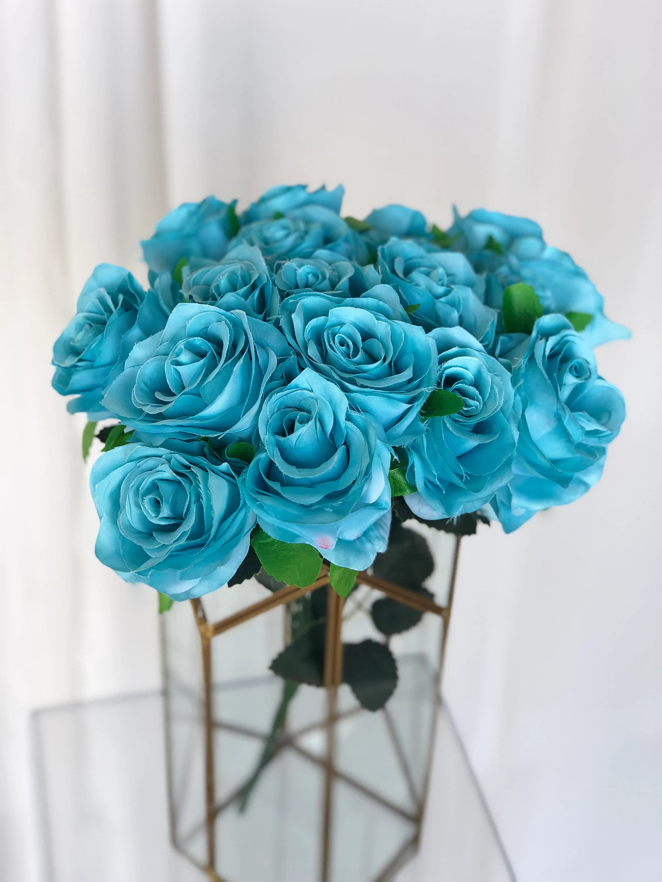 Baby Blue Rose Bush/Fiji Blue Rose Bush/Faux Flowers/Mutiple sizes/Aisle decor/ Centerpiece/Home Decor/Yellow Flowers/Roses