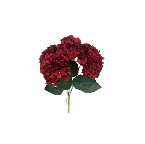 17" Dark Red Hydrangea Bush/Floral/Vase filler/Arrangments/Wedding/Holiday/Spring/