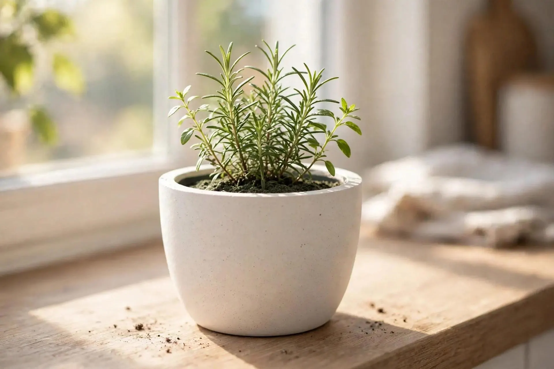 Round Ficonstone Pot White 11x8.4 Inch | Small Smooth Stone-Look Planter | Garden Pot