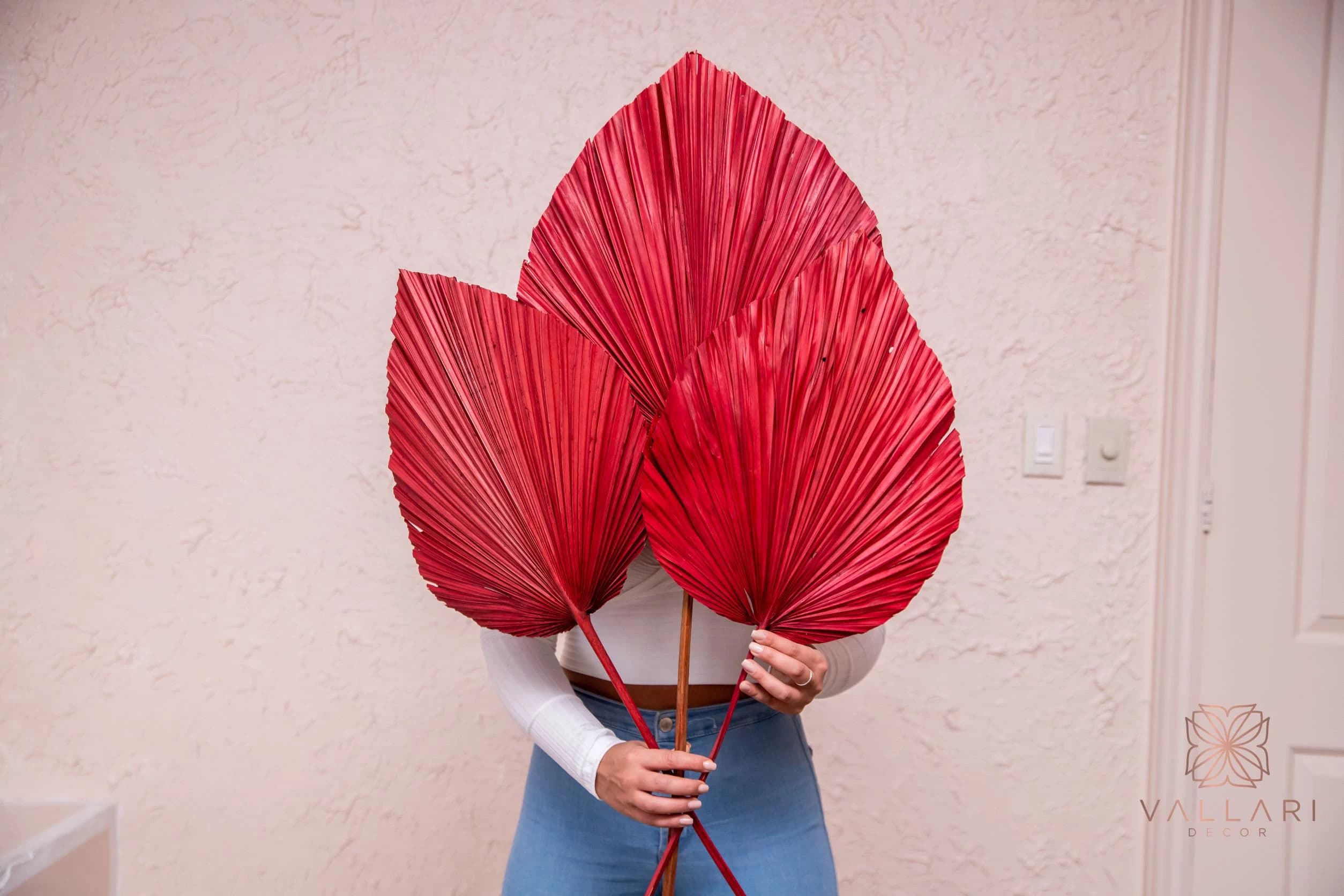 3pc 50" Red Anahaw/ivory Palm/red palm/brown palm/Home Decor/VaseDecor/CenterpiecWedding Decor/Silk Flowers/Anahaw leaves