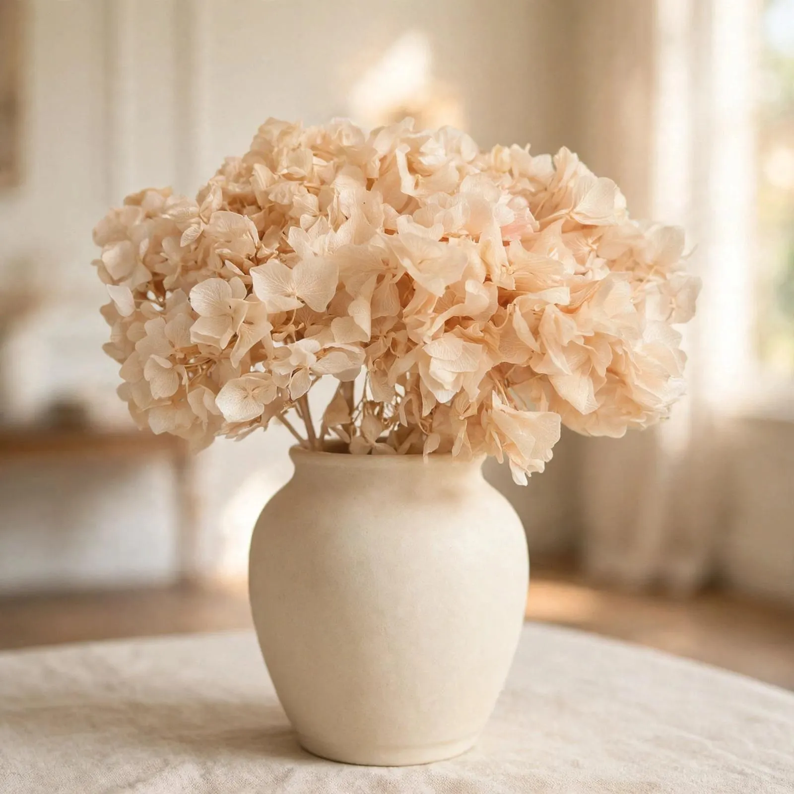 Hydrangea Preserved Peach | 2-3 Stems | Preserved Flowers for Arrangements