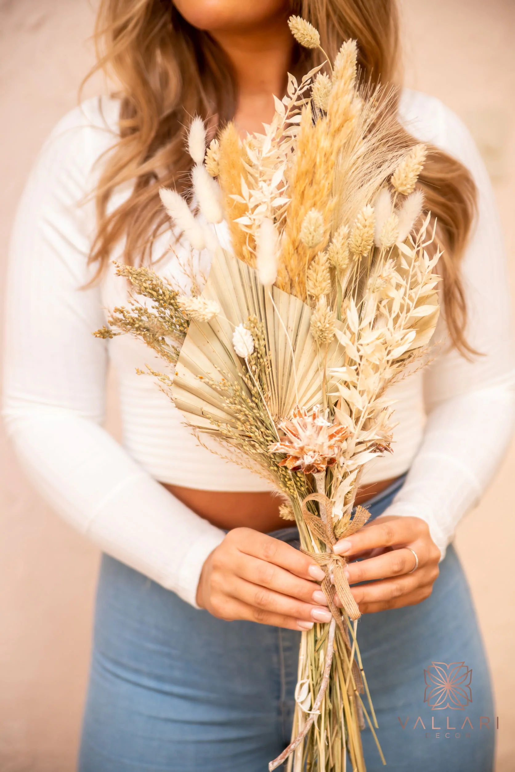 Dried Ivory Natural Floral Pampas Bouquet/25"/Palm Spades/Reed/Dried Pampas/Pampas Bouquet Decor/Boho Pampas/Bouquet/Bunny Tail