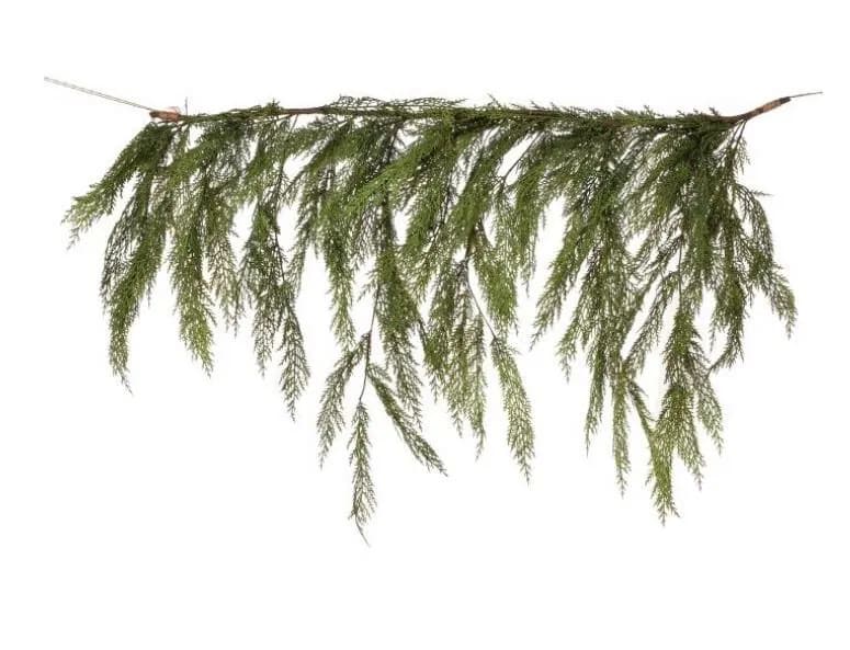 40" Real Touch Cedar Garland | Cascading Dripping Pine Garland | Christmas Mantel Decor, Faux Winter Table Runner, Wedding Greenery
