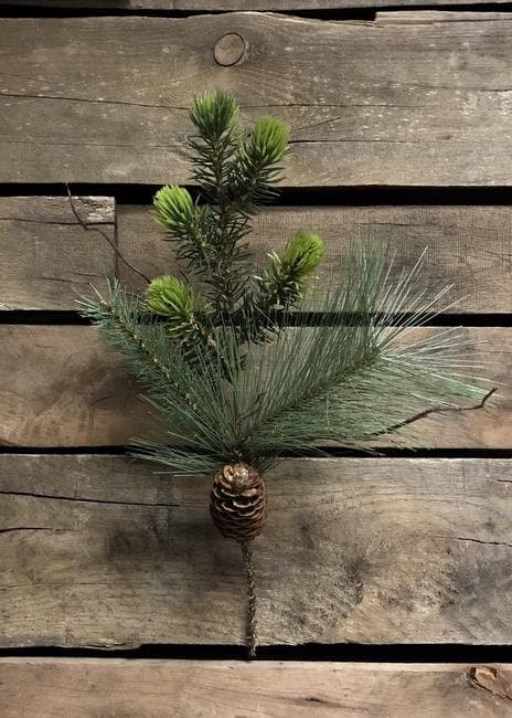 15" Pine and Cone Mix Pick/Faux Garlands/Vines/Greenery/Wedding Centerpieces/Home Decor/Faux Vines/Silk Vines/Garlands