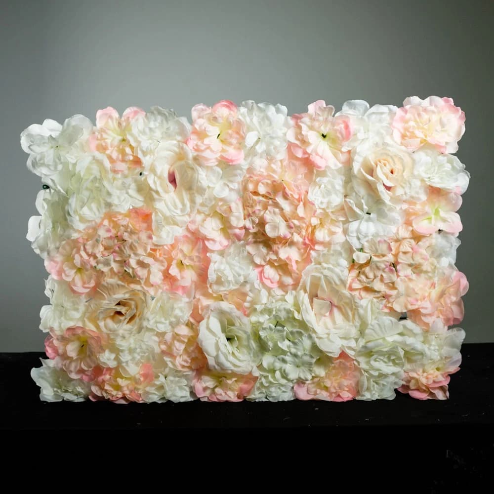 Peach Rose and Open Peonies Flower Panel/ Wedding decor/ Floral decor/ Flower wall/ Event decor/ Floral wall panel