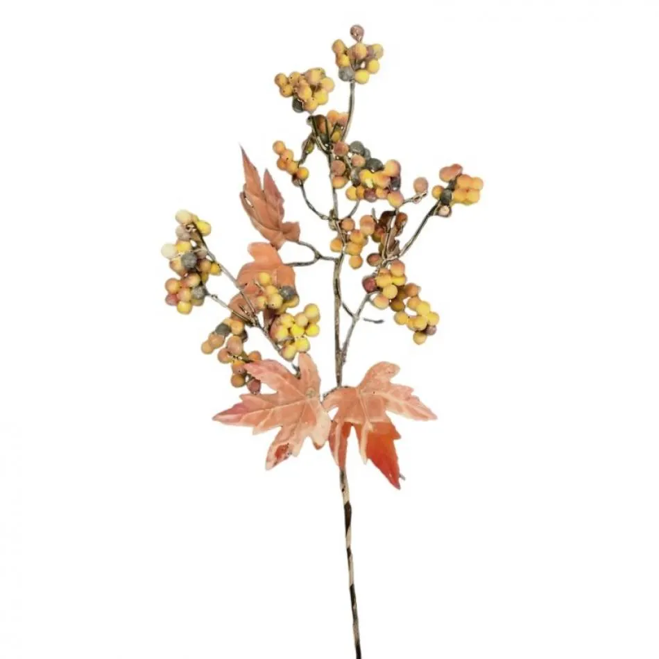 14" Fall Berries Spray/Sprays/ Fall Sprays/ Orange/Yellow/Terrarium DecorWedding Centerpiece Decor/Faux Flowers/Silk Flowers/Flower Bouquet