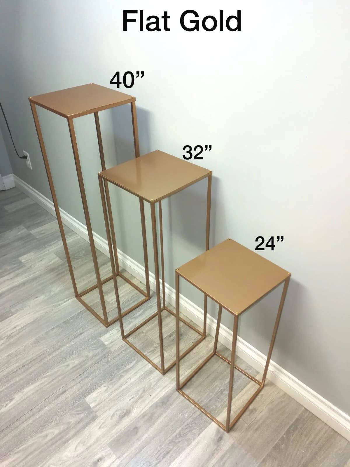 SALE 24"/32"/40" Modern Rectangle Stand Metal Gold Geometric Vase/Metal Frame/ Tall Stand/ Four Rod Stand/Metal Vase/ Metal Vase/Metal Riser