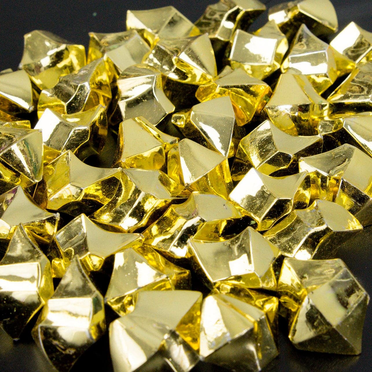 Gold Bling Acrylic Ice Rocks / Display Ice stones/ Table Confetti/ Vase Filler/ Crushed ice/ Very clear and reflective ice crystals!