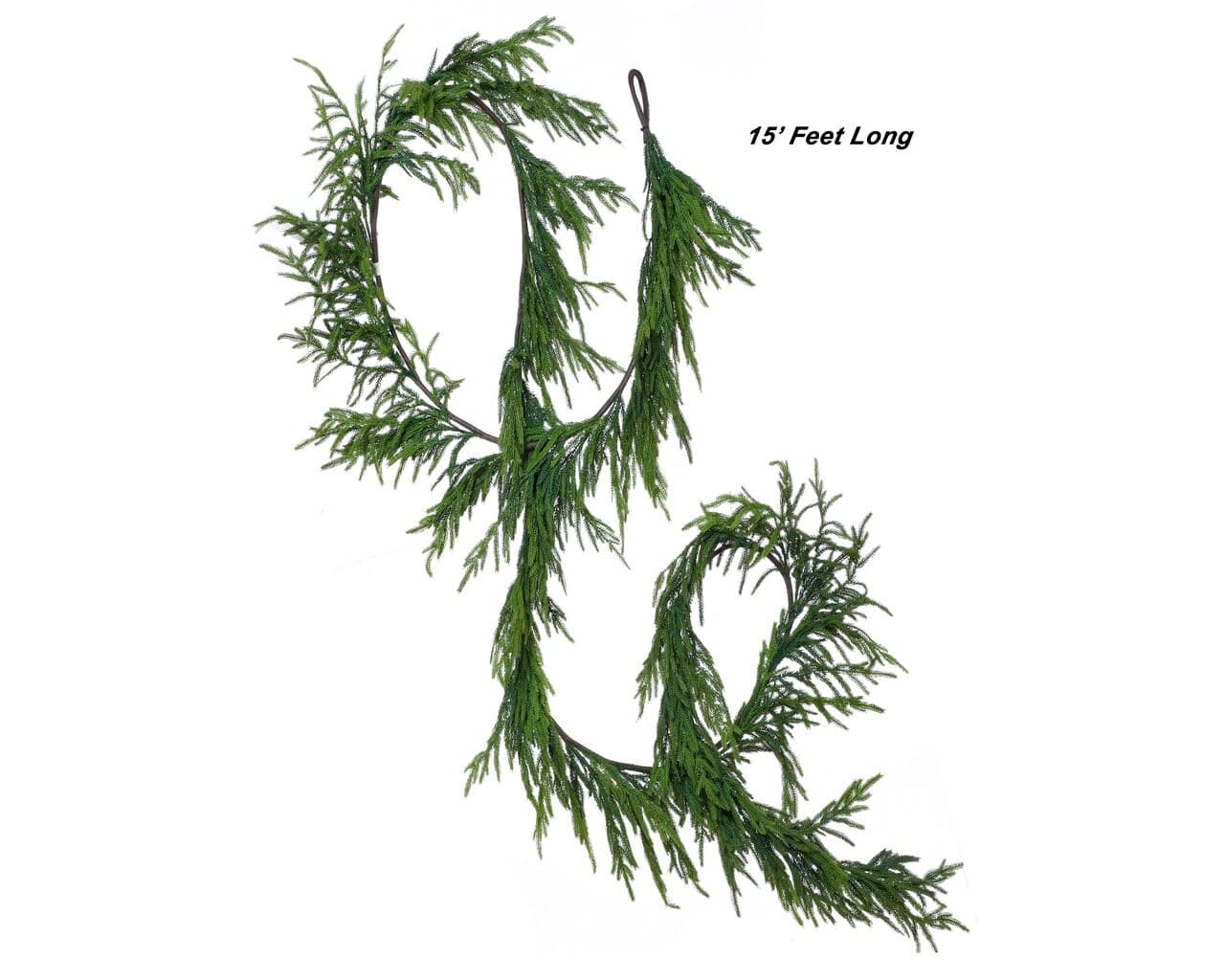 15FT Whispy Norfolk Pine Garland/Faux Garlands/Vines/Greenery/Wedding Centerpieces/Home Decor/Faux Vines/Silk Vines