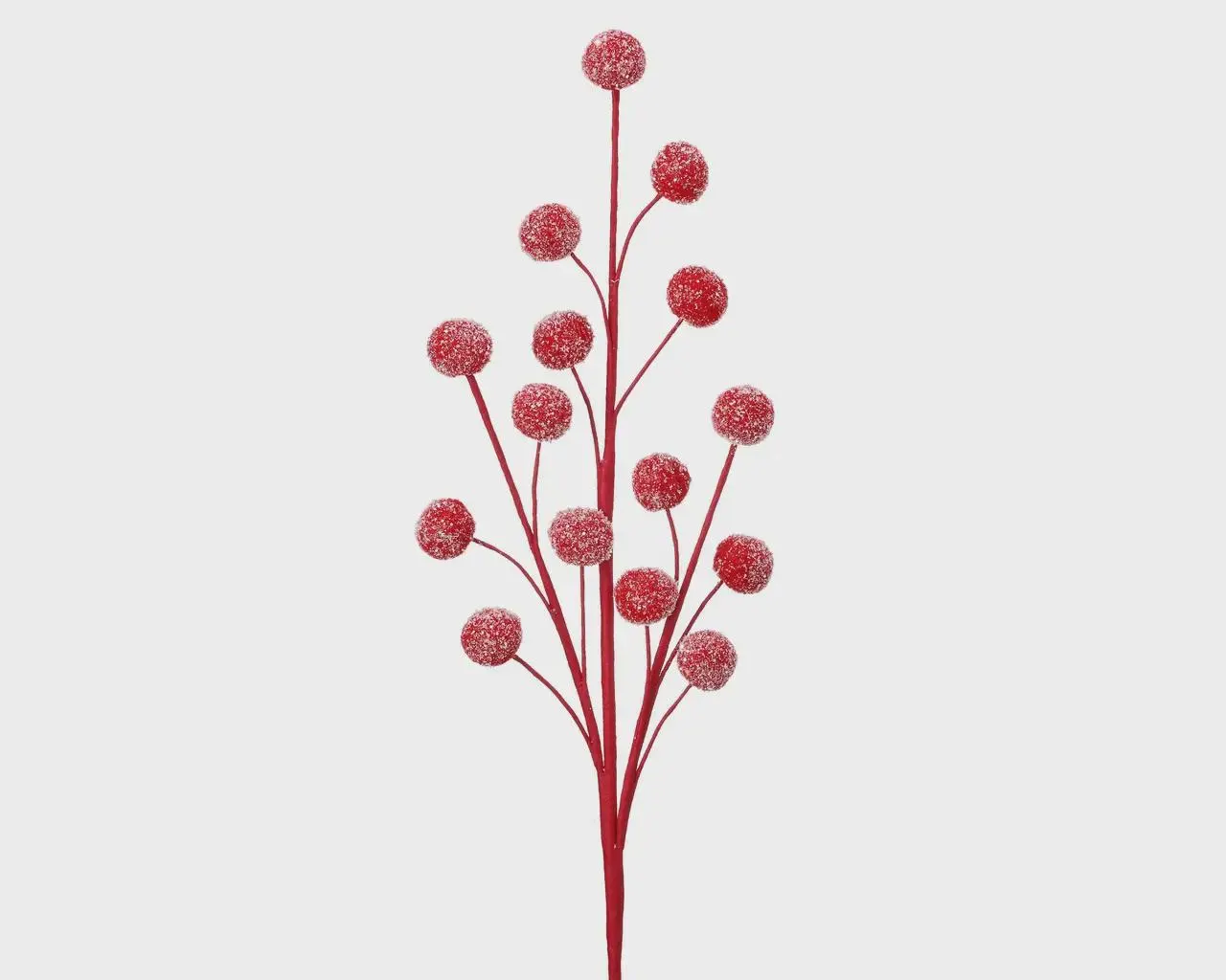 21" Red Glitter Pompom Spray/Sprays/Wedding Decor/Holiday Decor/Fall Decor/Table Decor/Cedar Spray/Natural Spray/DIY Craft/Holiday DIY