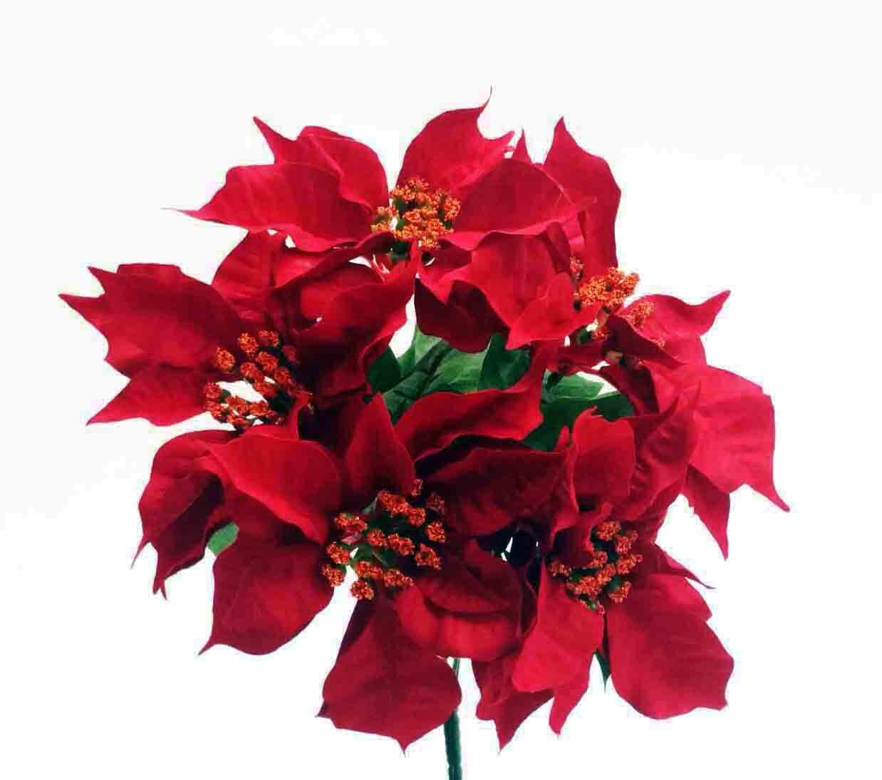13" Red Poinsettia Bush/Christmas Decor/Poinsettia/Christmas Decor Idea/Christmas Decoration/Holiday Decoration/Table Decor