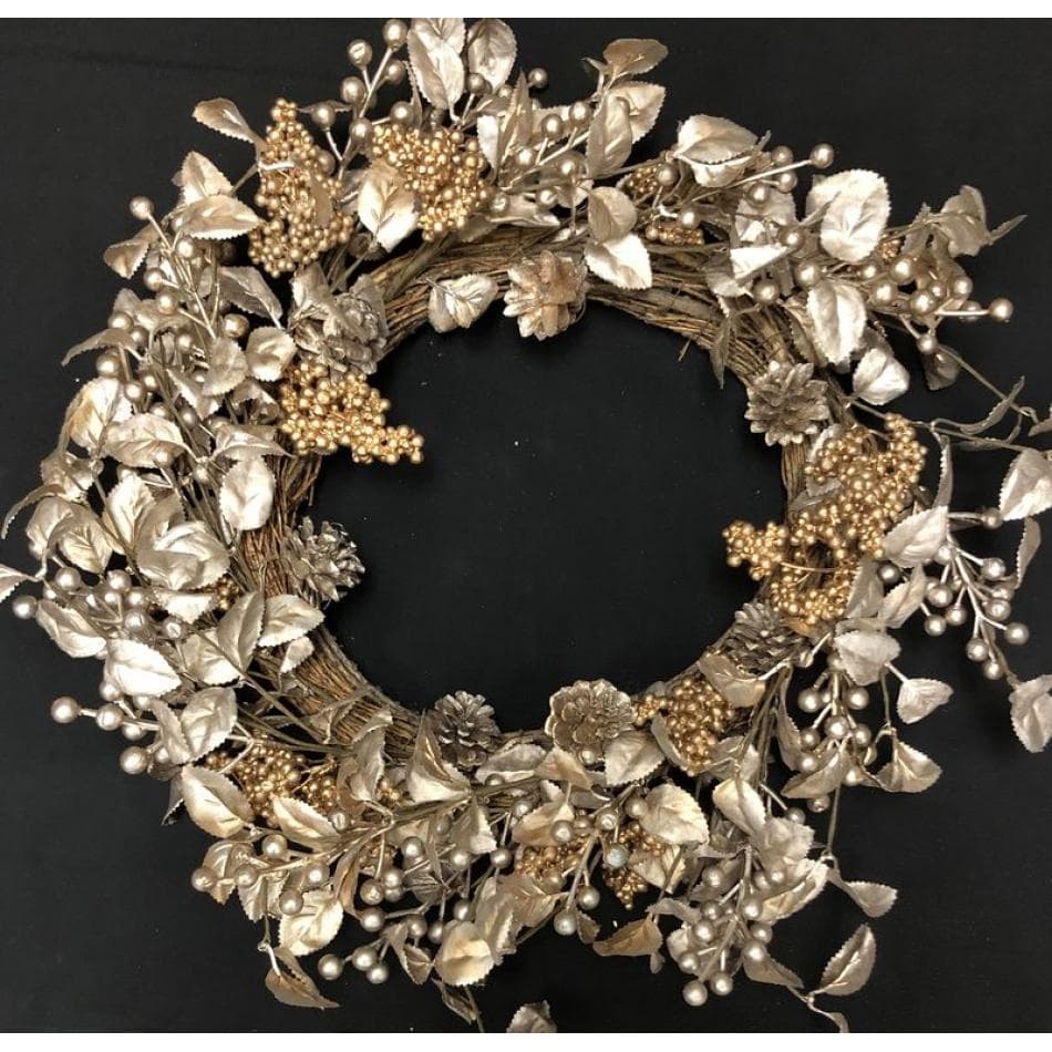 18"/24" Golden Leaves And Berries Wreath/Garlands/Wedding Centerpieces/Home Decor/Faux Vines/Silk Vines/Garlands