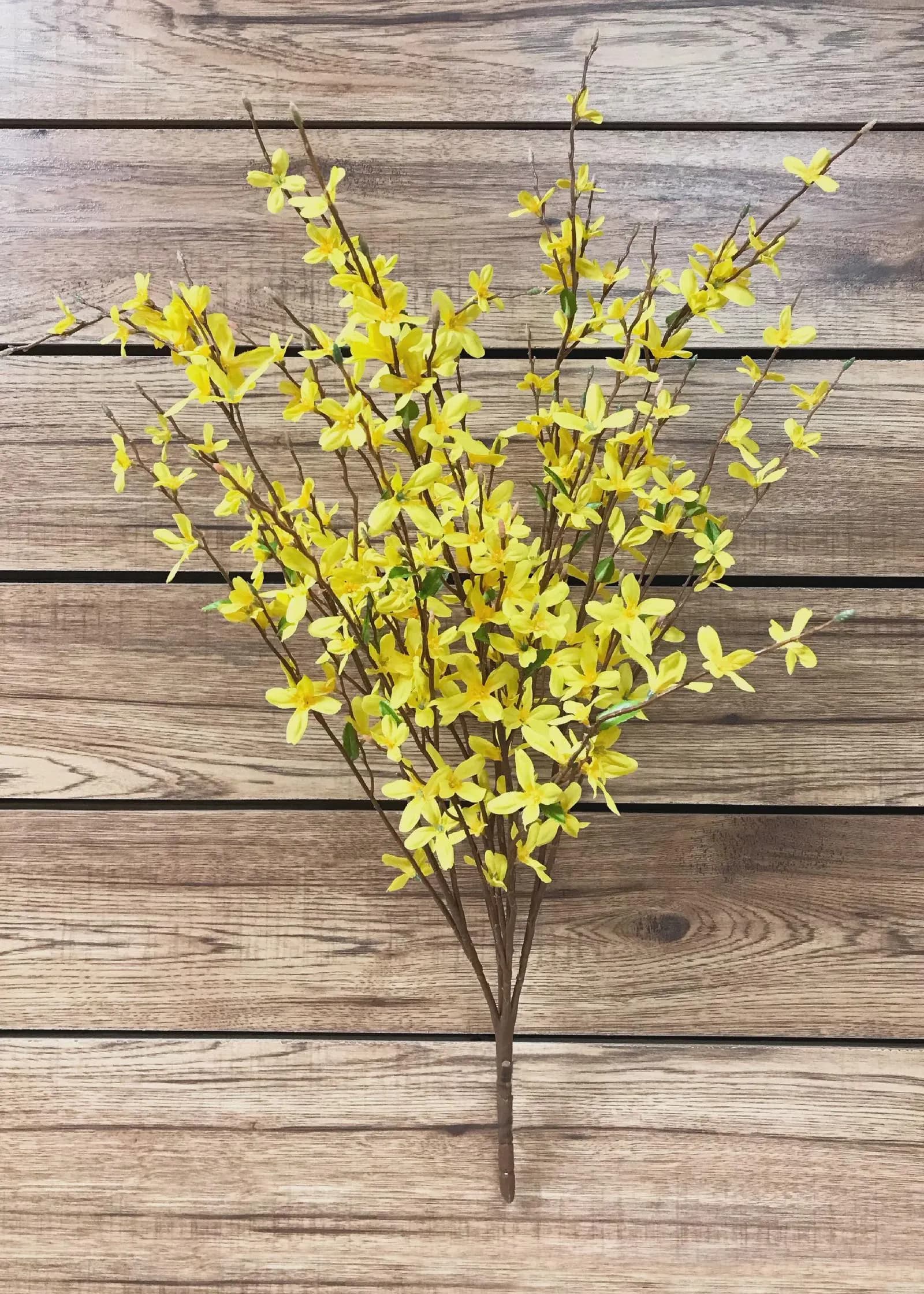33" Yellow Forsythia Bush/Floral Wedding/Greenery/Wedding Centerpieces/Home Decor/Faux Vines/Silk Vines/Garlands