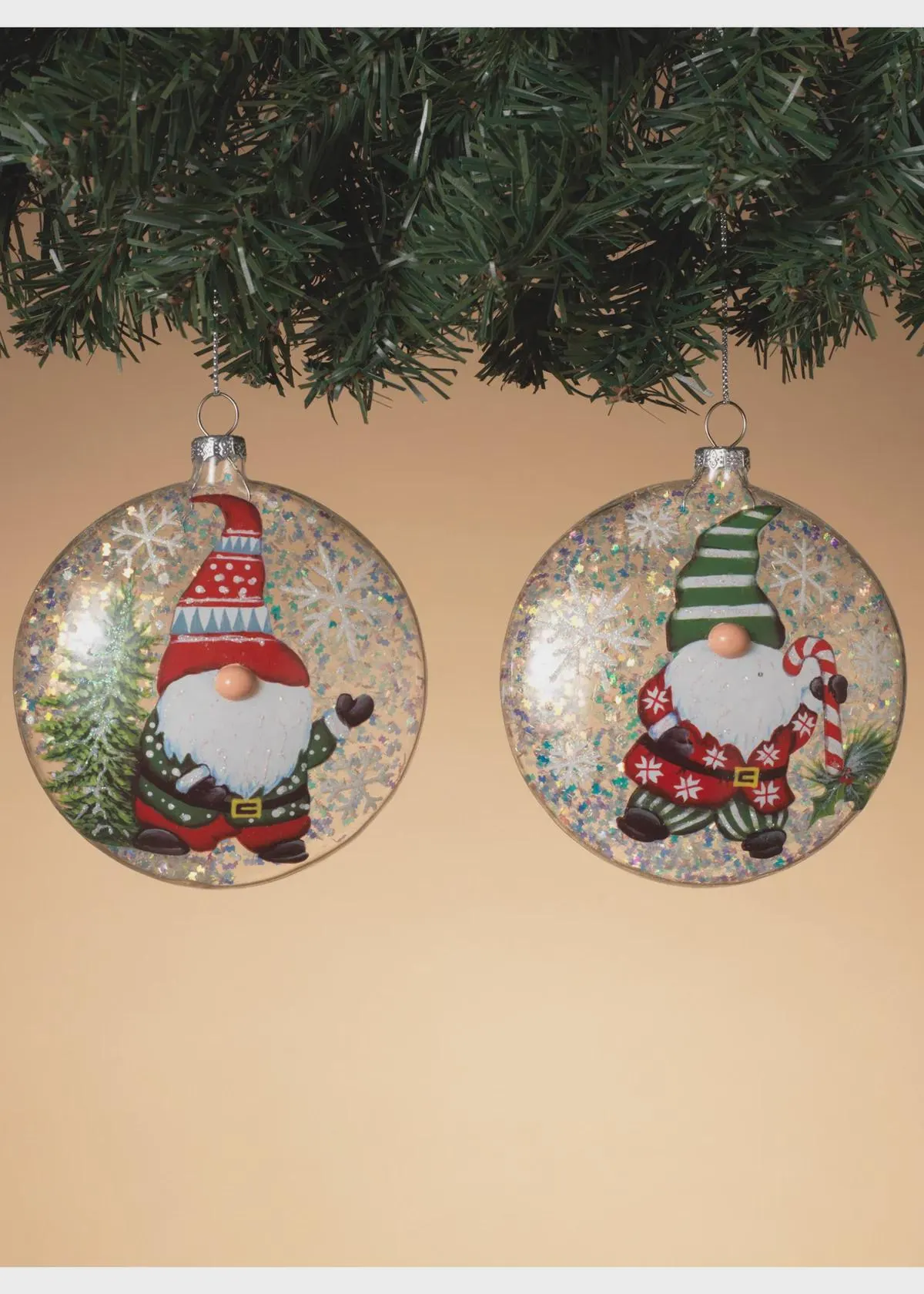 4" Gnome Glass Ornament/Christmas Tree Ornaments/Tree Topper/Ornaments/Tree Decorations/Xmas Decor/Xmas Tree Decor/Holiday Season