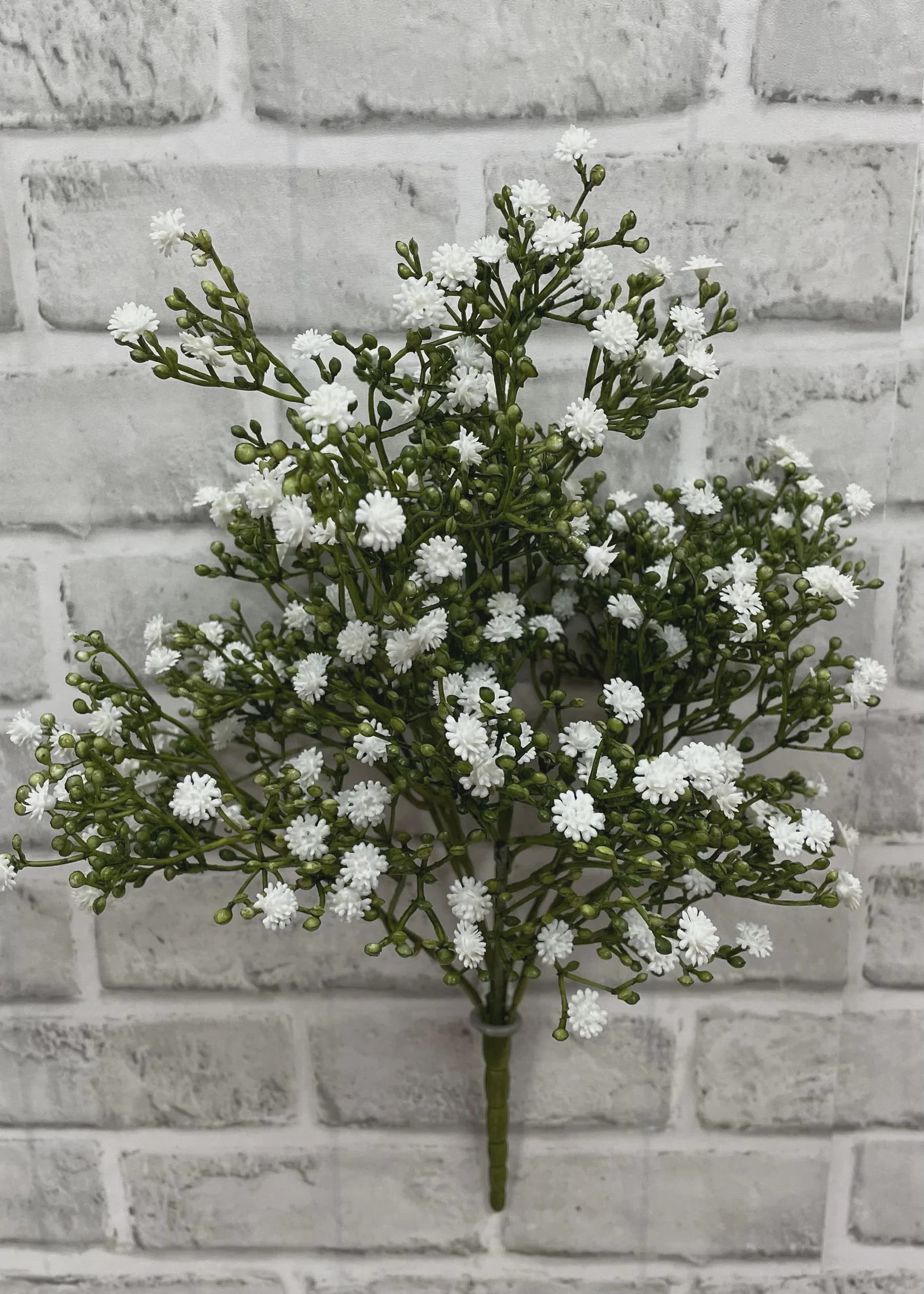 16" White Gypsophila Bush - Artificial Baby's Breath Bunch, Faux Silk Flower Filler for Wedding Bouquets, Centerpieces & Farmhouse Vases
