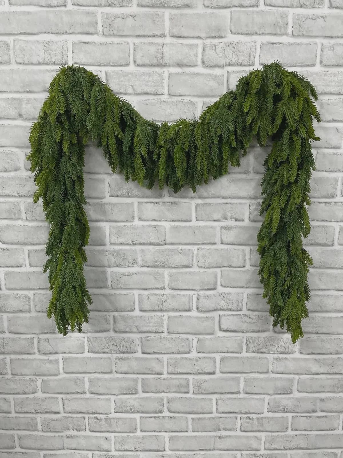 6 Ft Red Spruce Hanging Garland, Dripping Christmas Foliage, Faux Holiday Pine Vine, Mantel & Staircase Greenery, Winter Wonderland Decor