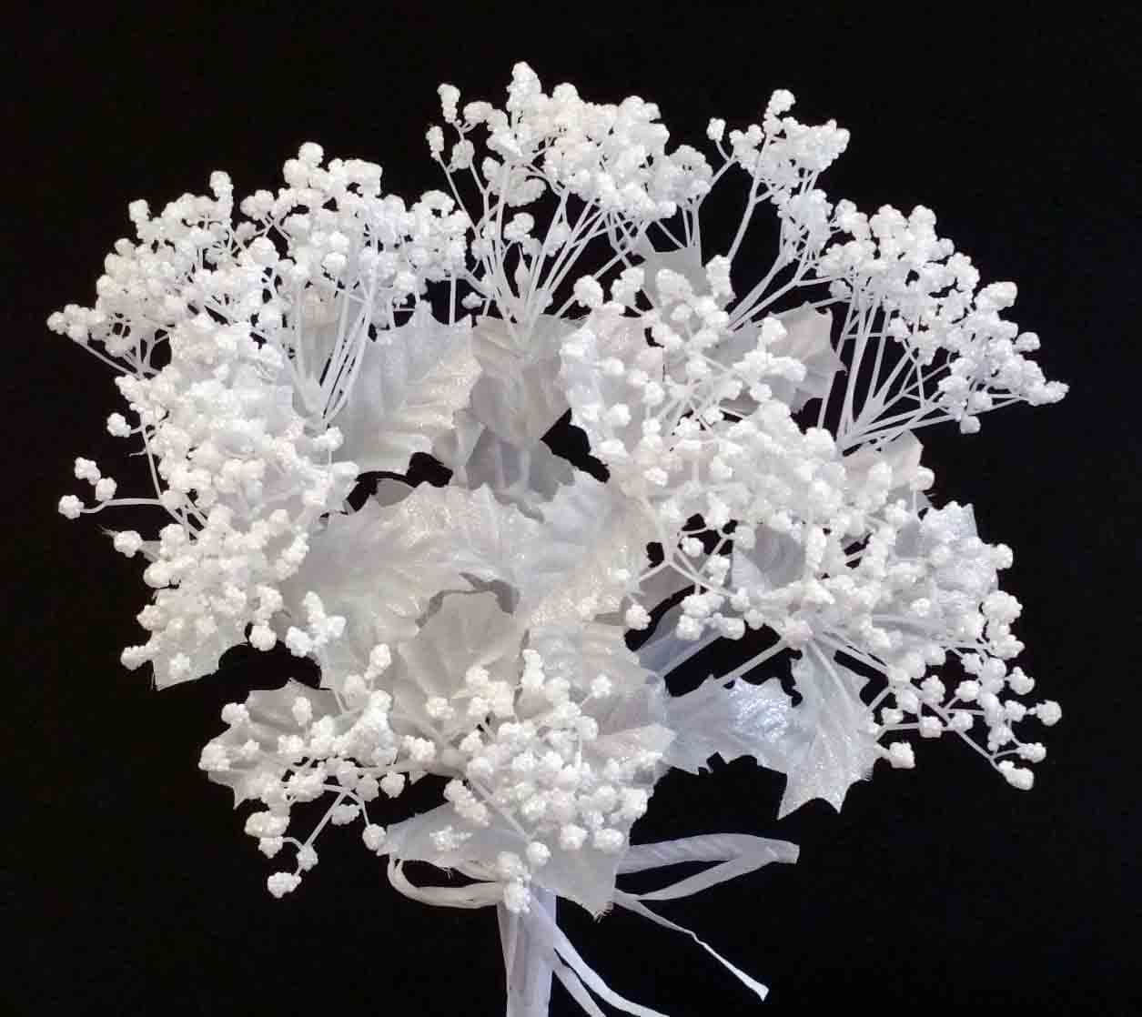13" White Gypsophilia Bush with Glitter/Seasonal Decor/Artificial Decor/Winter Decor/Holiday Decor/Event Decor/Table Decor/Wedding Decor