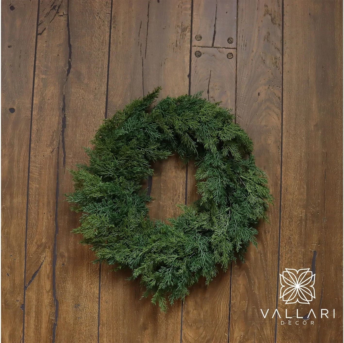 17" Real Touch Alaska Cedar Wreath/Green Artificial Wreath/Green Wreath/Natural Looking Wreath/Outdoor Wreath/Green Outdoor