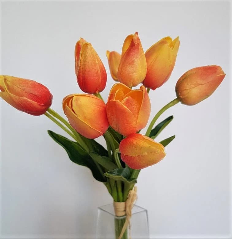 14" Mini Real Touch Mini Tulips Bunch/Purple Tulips/Pink Tulips /Wedding Centerpieces/Home Decor/Faux Flowers/Silk Flowers/Flower Bouquet