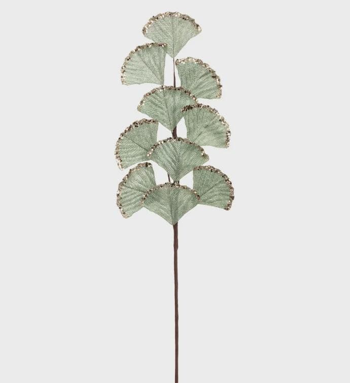 28" Glitter/Metallic Ginko Leaf Spray/Holiday Decor/Christmas Decor/Poinsettia Picks/Poinsettia Flowers/Poinsettias/Wedding
