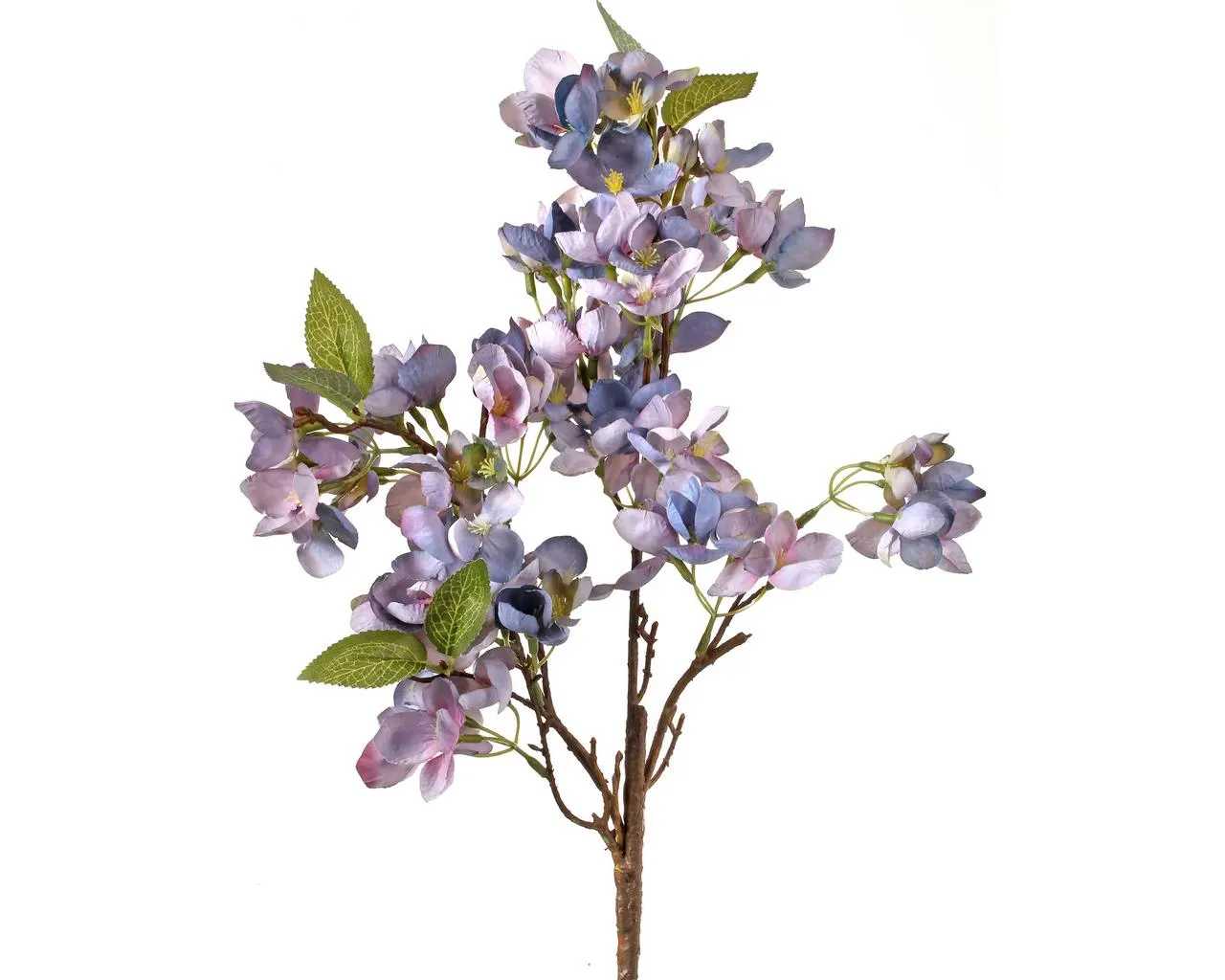 25" Blue Blush Apple Blossom Spray – Faux Blossom Flower Stem, Artificial Blue and Blush Floral Branch for Spring Wedding and Home Decor
