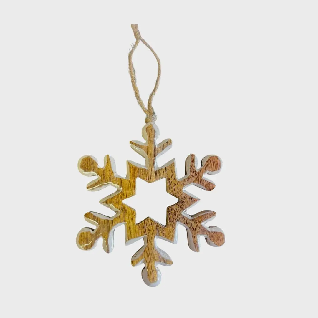 Wooden Hanging Snowflake Ornament/Christmas Tree Ornaments/Tree Topper/Ornaments/Tree Decorations/Xmas Decor/Xmas Tree Decor/Holiday Season